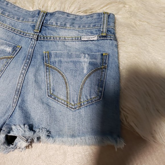 Bui Yah Kah High Rise distressed frayed hem shorts - Picture 7 of 7